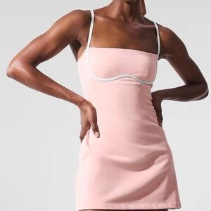 ALO Yoga Pink Chemise with White Trim